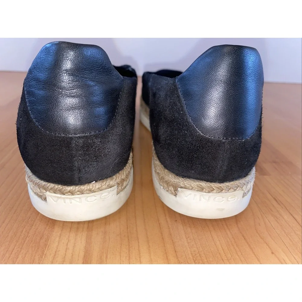 Vince DILLON Black Suede Espadrille Slip Ons Flats Size US 7.5‎ / EUR 37.5